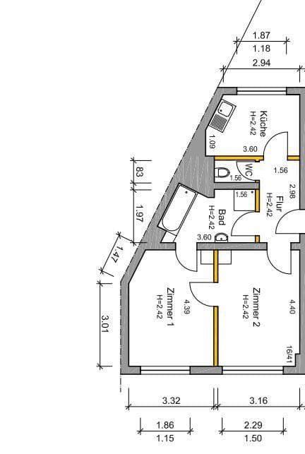 2 bedroom flat to rent, 50 m², Kirchstraße 21, Darmstadt, Hesse 2 bedroom flat to rent, 50 m², Kirchstraße 21, Darmstadt, Hesse