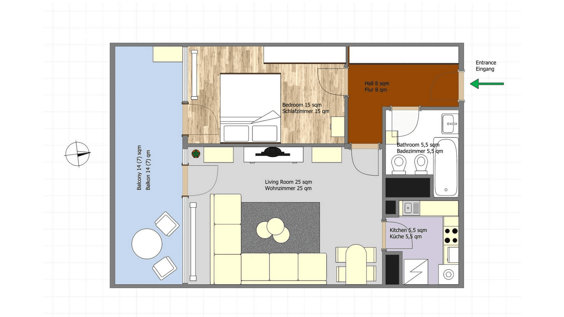 2 bedroom flat to rent, 67 m², Frankfurt am Main, Hesse 2 bedroom flat to rent, 67 m², Frankfurt am Main, Hesse