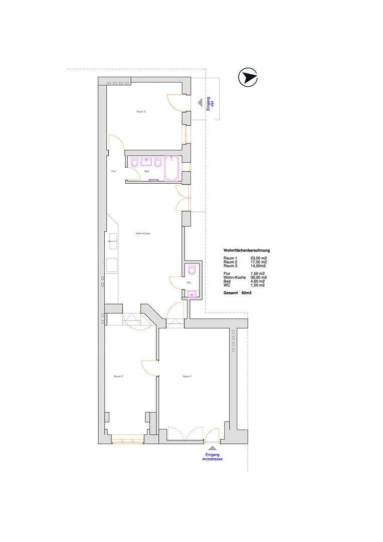 3 bedroom flat for sale, 92 m², Arcostrasse 3, Berlin, Berlin 3 bedroom flat for sale, 92 m², Arcostrasse 3, Berlin, Berlin