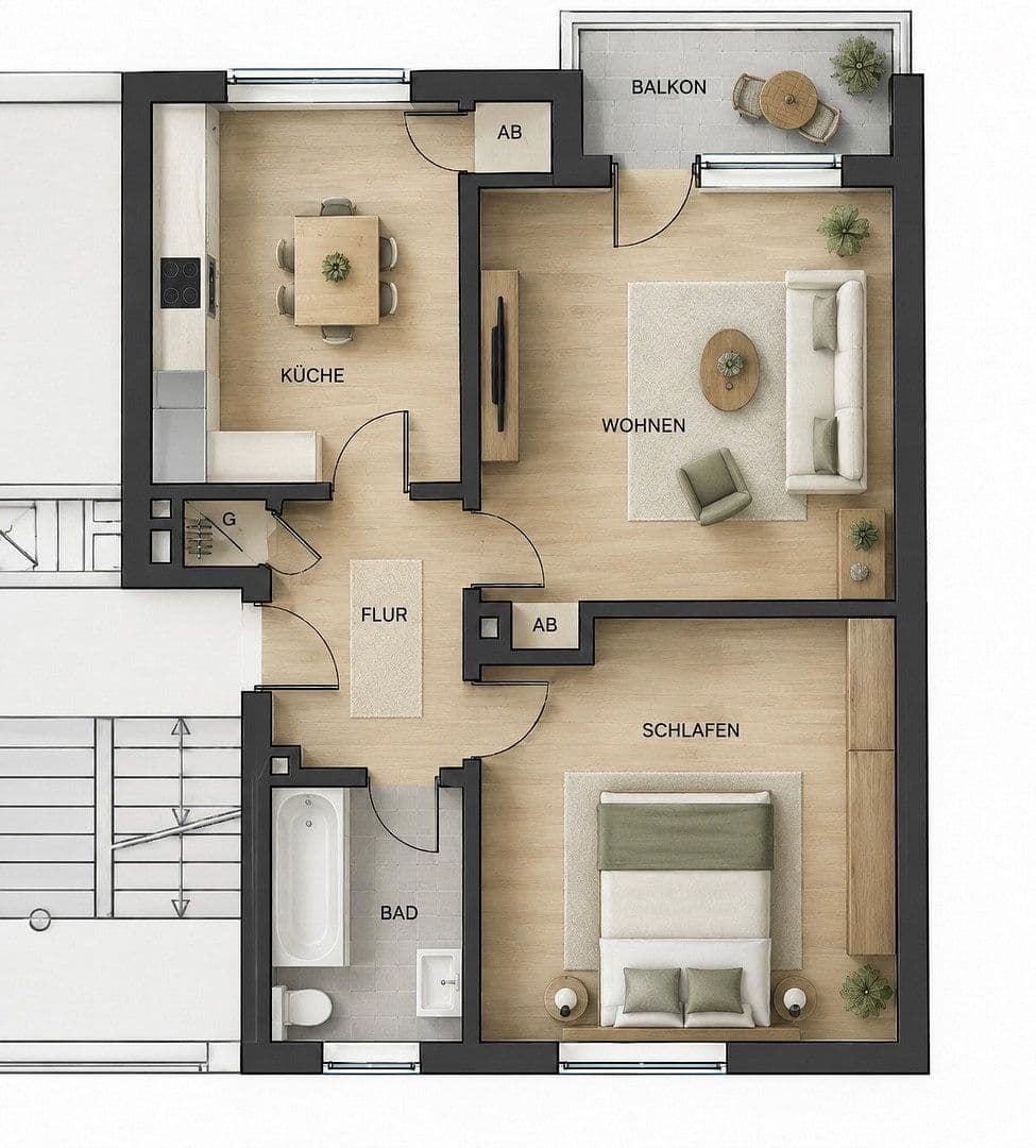 1 bedroom with open-plan kitchen flat to rent, 55 m², Muckstraße 9, Bochum, North Rhine-Westphalia 1 bedroom with open-plan kitchen flat to rent, 55 m², Muckstraße 9, Bochum, North Rhine-Westphalia