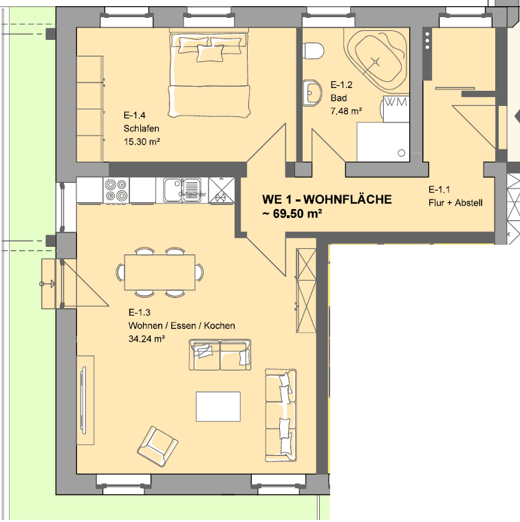 2 bedroom flat to rent, 70 m², Schulstraße 3, Langenbernsdorf, Saxony 2 bedroom flat to rent, 70 m², Schulstraße 3, Langenbernsdorf, Saxony