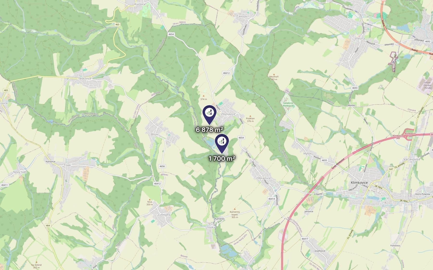 plot for sale, 8,578 m², Zbyslavice, Moravskoslezský Region plot for sale, 8,578 m², Zbyslavice, Moravskoslezský Region