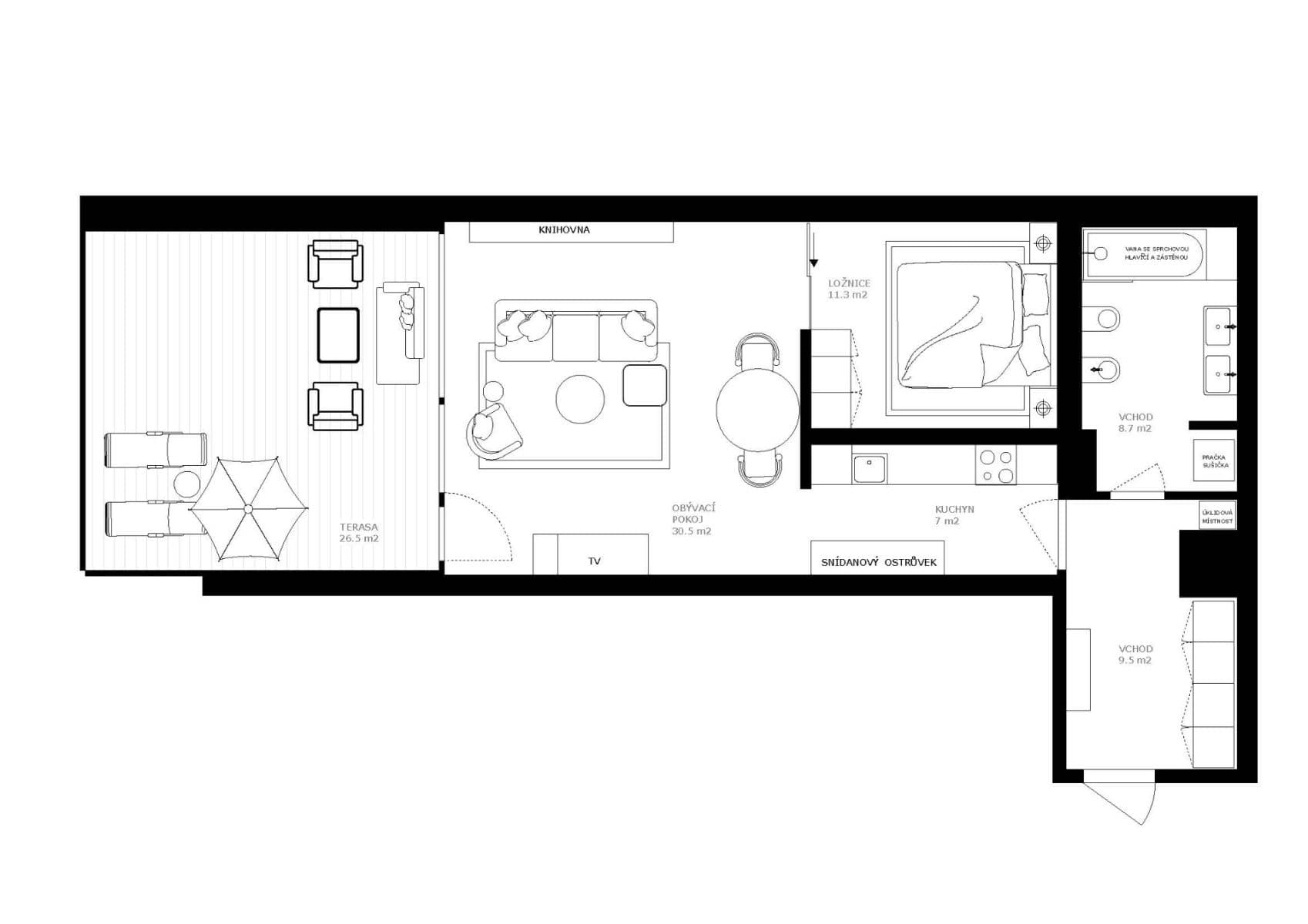 1 bedroom with open-plan kitchen flat for sale, 67 m², Jinonická, Prague, Prague 1 bedroom with open-plan kitchen flat for sale, 67 m², Jinonická, Prague, Prague