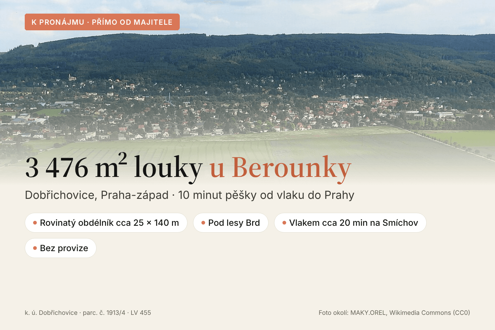 plot to rent, 3,476 m², Dobřichovice, Středočeský Region plot to rent, 3,476 m², Dobřichovice, Středočeský Region