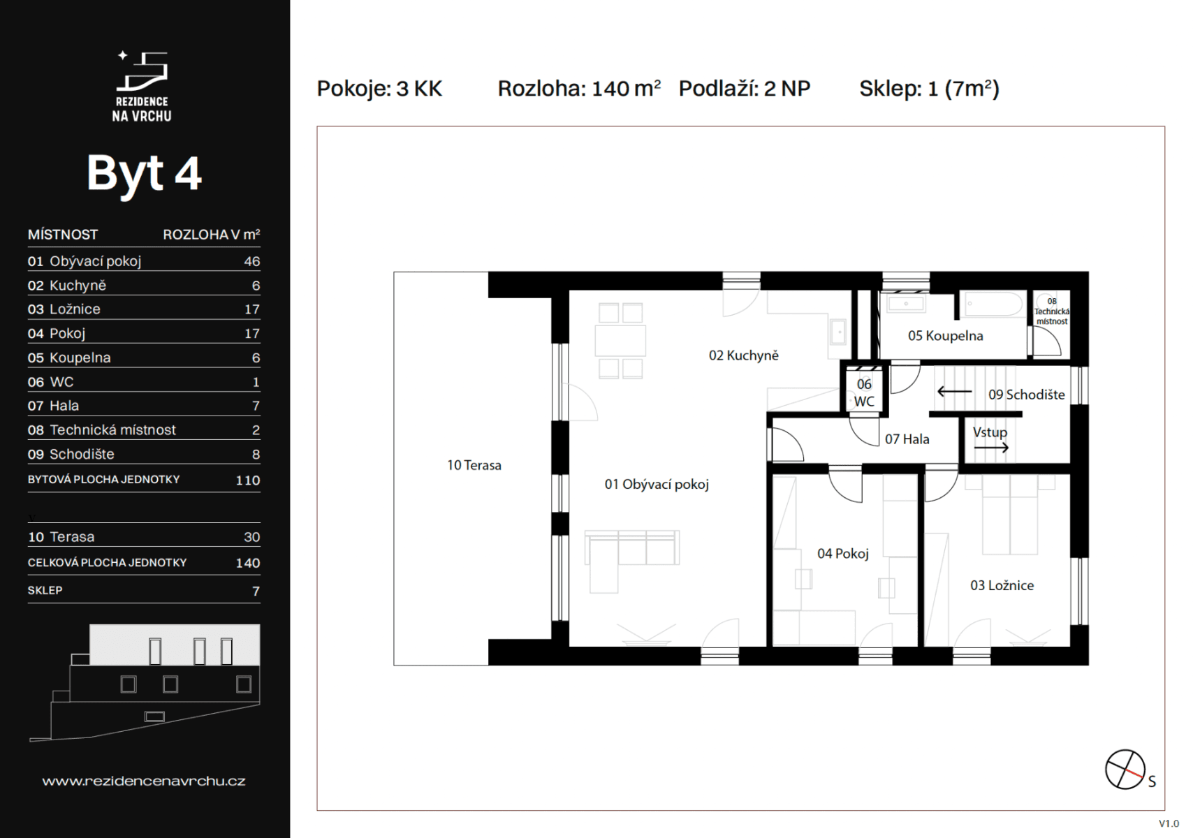 2 bedroom with open-plan kitchen flat to rent, 110 m², Na Vrchu, Prague, Prague 2 bedroom with open-plan kitchen flat to rent, 110 m², Na Vrchu, Prague, Prague
