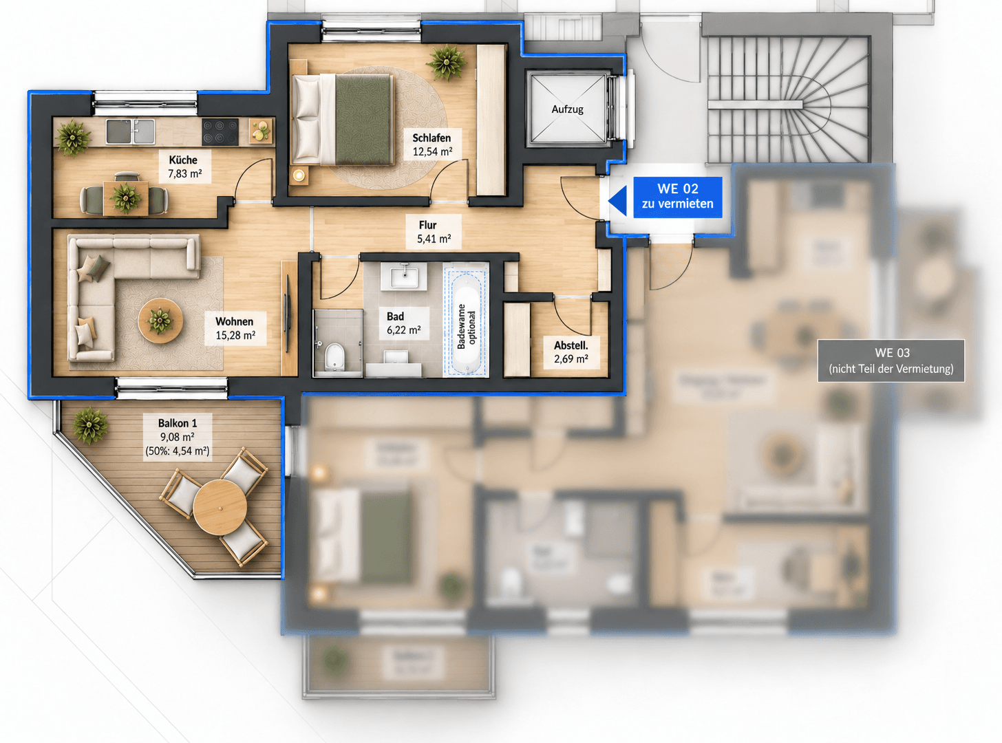 2 bedroom flat to rent, 60 m², Rotenberg 54b, Marburg, Hesse 2 bedroom flat to rent, 60 m², Rotenberg 54b, Marburg, Hesse