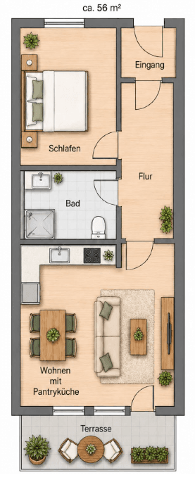2 bedroom flat for sale, 56 m², Hamburg, Hamburg 2 bedroom flat for sale, 56 m², Hamburg, Hamburg