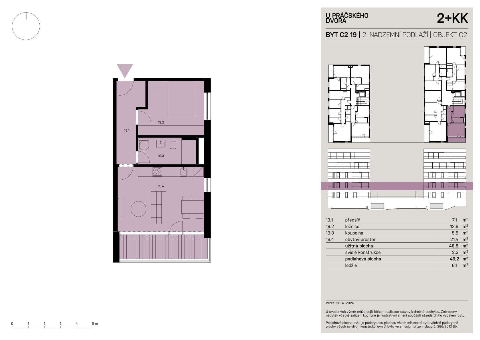 1 bedroom with open-plan kitchen flat to rent, 47 m², Práčská, Prague, Prague 1 bedroom with open-plan kitchen flat to rent, 47 m², Práčská, Prague, Prague