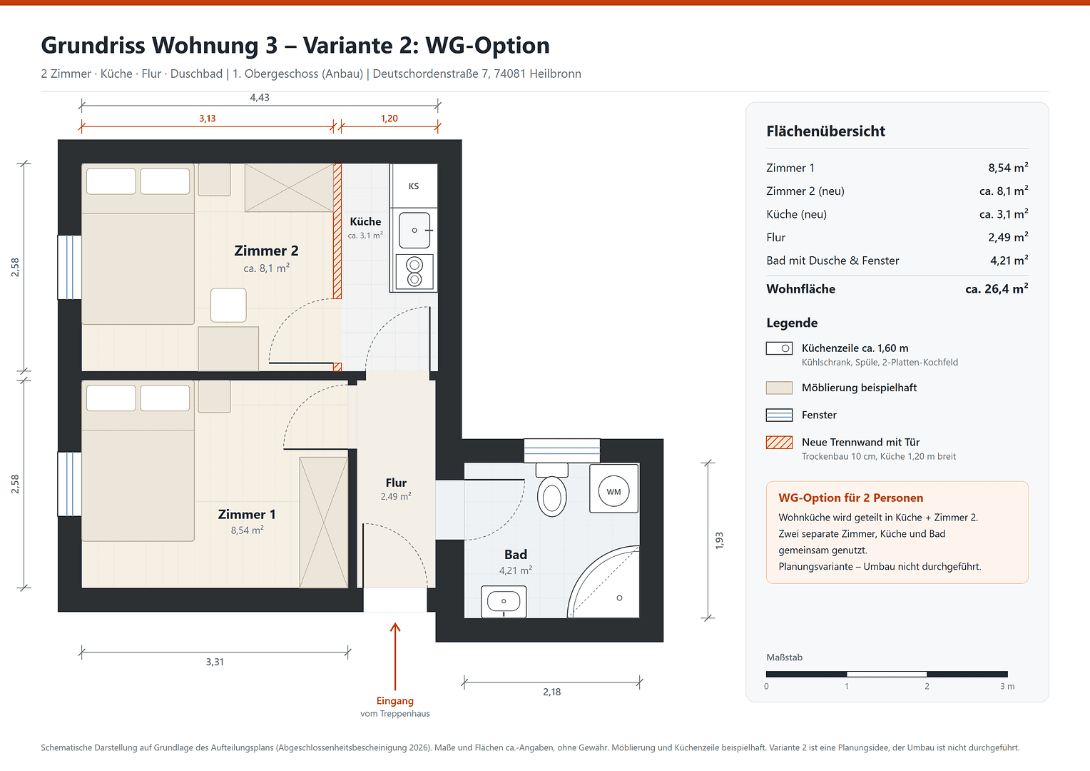 Studio flat for sale, 27 m², Heilbronn, Baden-Württemberg Studio flat for sale, 27 m², Heilbronn, Baden-Württemberg