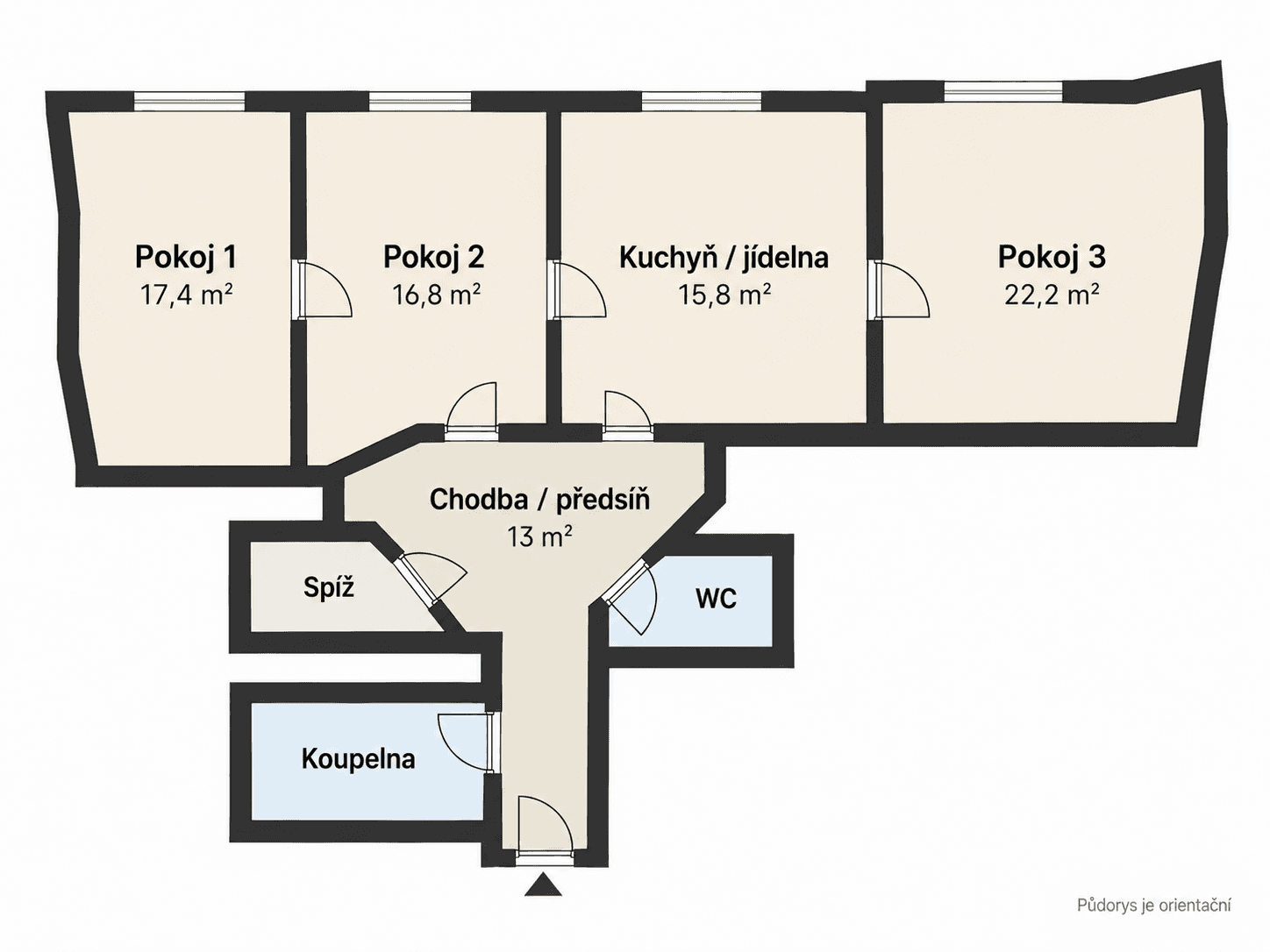 3 bedroom flat to rent, 94 m², Bulharská, Prague, Prague 3 bedroom flat to rent, 94 m², Bulharská, Prague, Prague