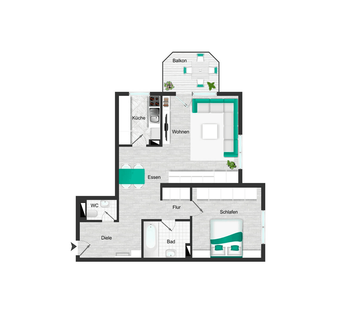 2 bedroom flat to rent, 61 m², Lauffen am Neckar, Baden-Württemberg 2 bedroom flat to rent, 61 m², Lauffen am Neckar, Baden-Württemberg