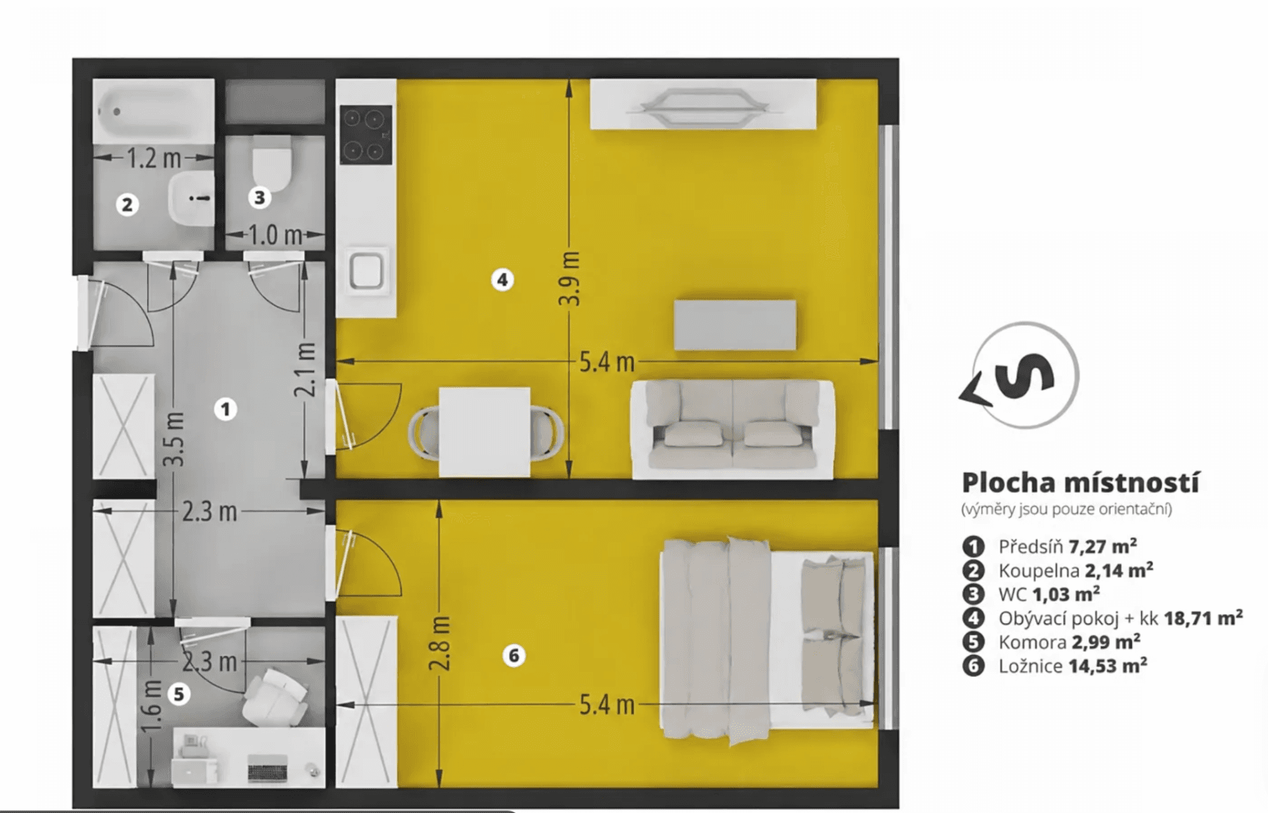 1 bedroom with open-plan kitchen flat for sale, 47 m², Výpadová, Prague, Prague 1 bedroom with open-plan kitchen flat for sale, 47 m², Výpadová, Prague, Prague