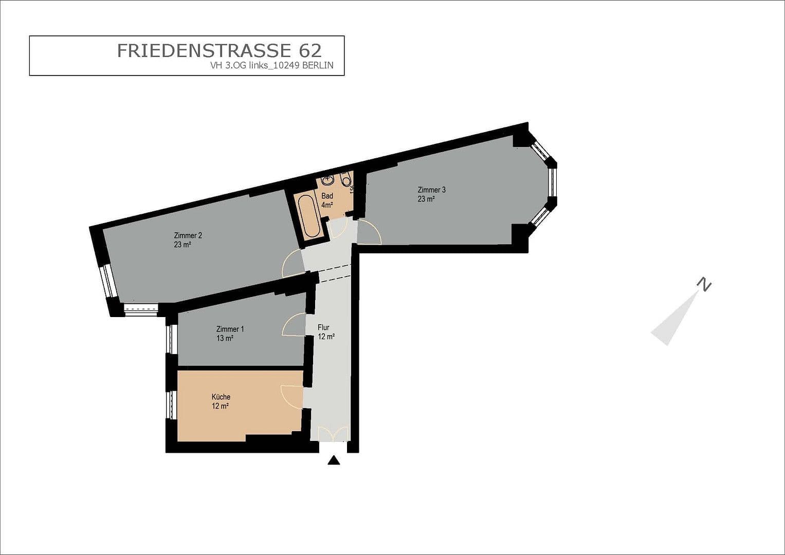 3 bedroom flat to rent, 88 m², Berlin, Berlin 3 bedroom flat to rent, 88 m², Berlin, Berlin