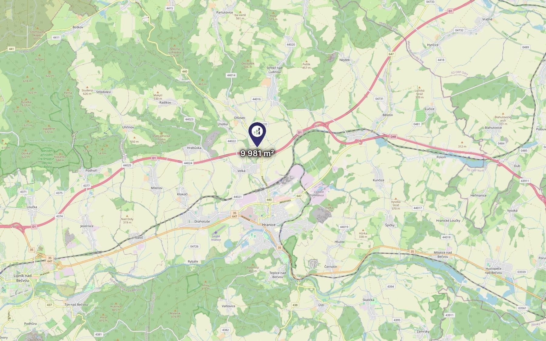 plot for sale, 9,981 m², Hranice, Olomoucký Region plot for sale, 9,981 m², Hranice, Olomoucký Region