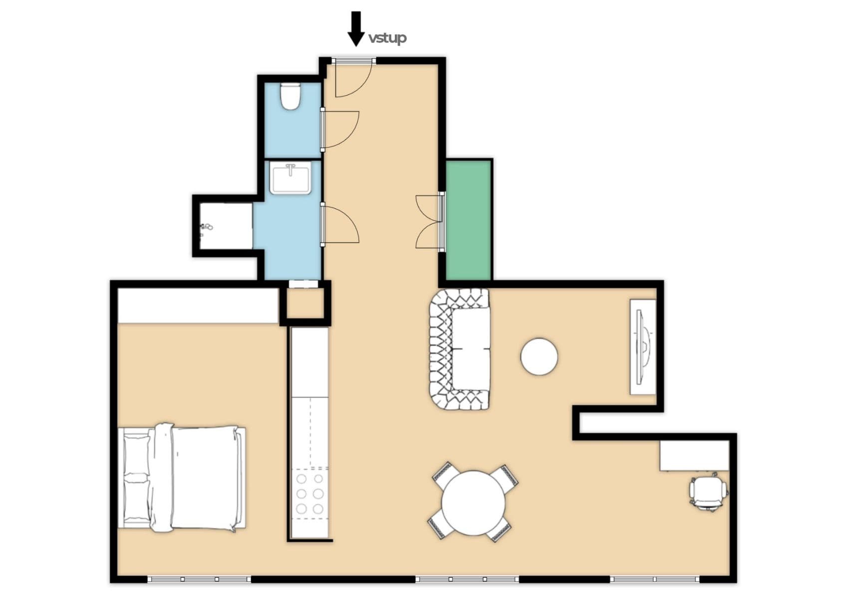 1 bedroom with open-plan kitchen flat for sale, 61 m², Přístavní, Prague, Prague 1 bedroom with open-plan kitchen flat for sale, 61 m², Přístavní, Prague, Prague