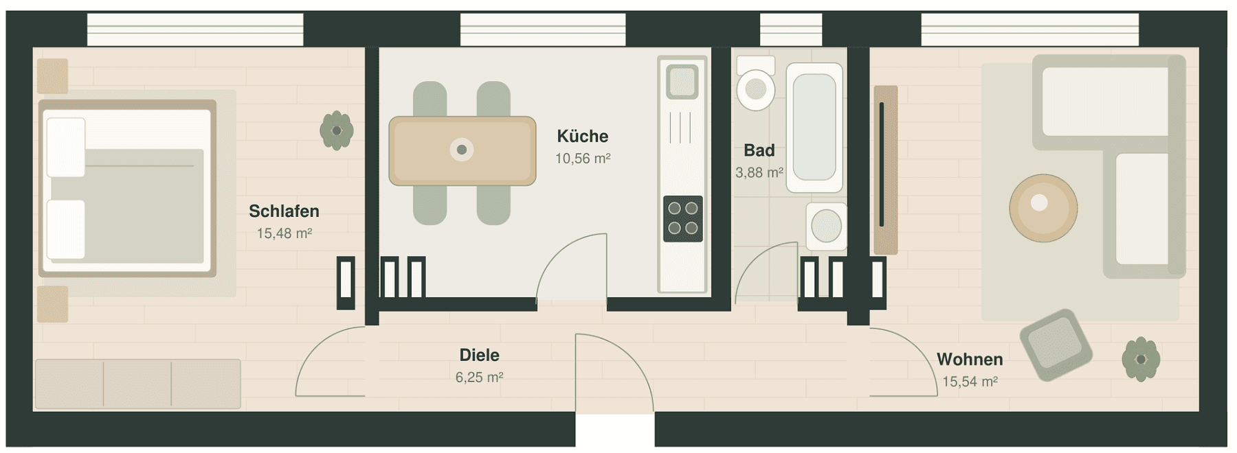 1 bedroom with open-plan kitchen flat for sale, 52 m², Bochum, North Rhine-Westphalia 1 bedroom with open-plan kitchen flat for sale, 52 m², Bochum, North Rhine-Westphalia