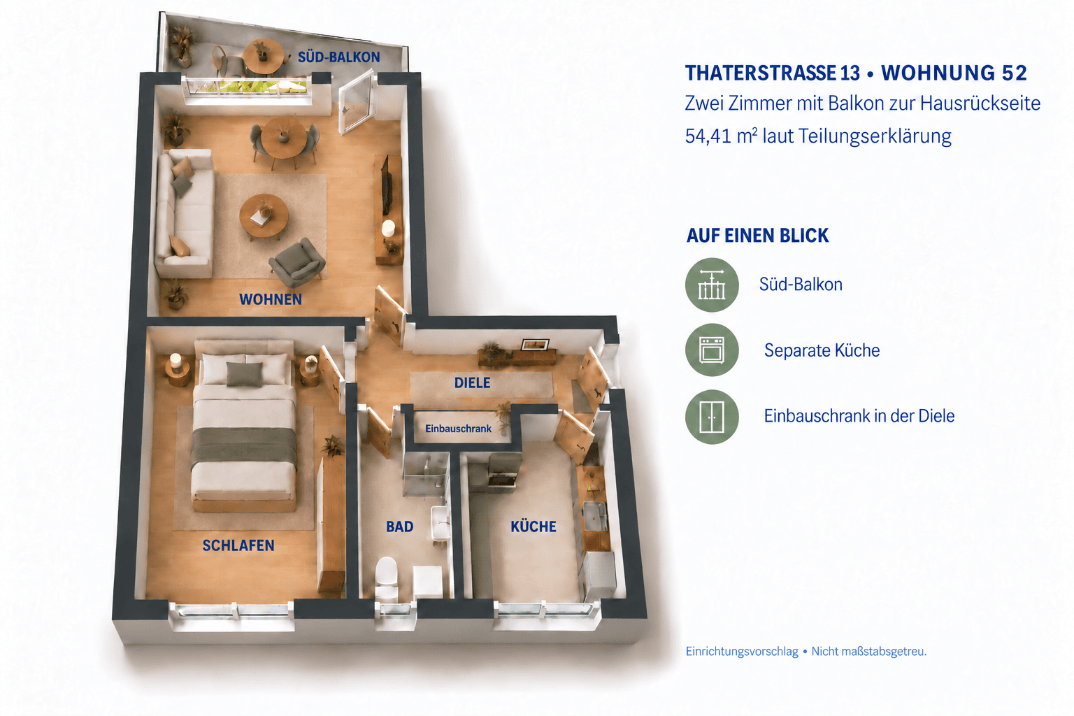 2 bedroom flat for sale, 55 m², Thaterstrasse 13, Berlin, Berlin 2 bedroom flat for sale, 55 m², Thaterstrasse 13, Berlin, Berlin