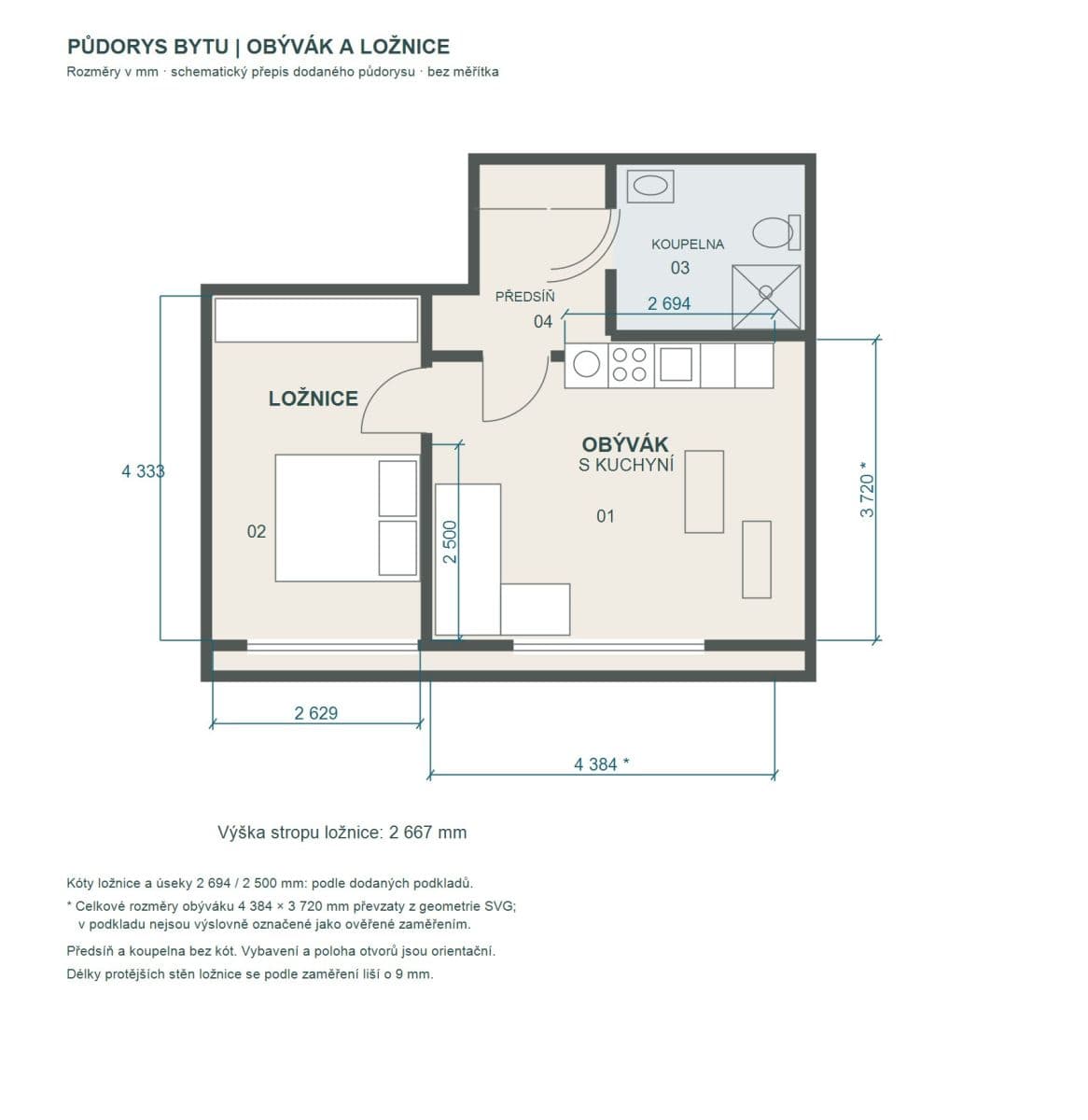 1 bedroom with open-plan kitchen flat to rent, 39 m², Murmanská, Prague, Prague 1 bedroom with open-plan kitchen flat to rent, 39 m², Murmanská, Prague, Prague