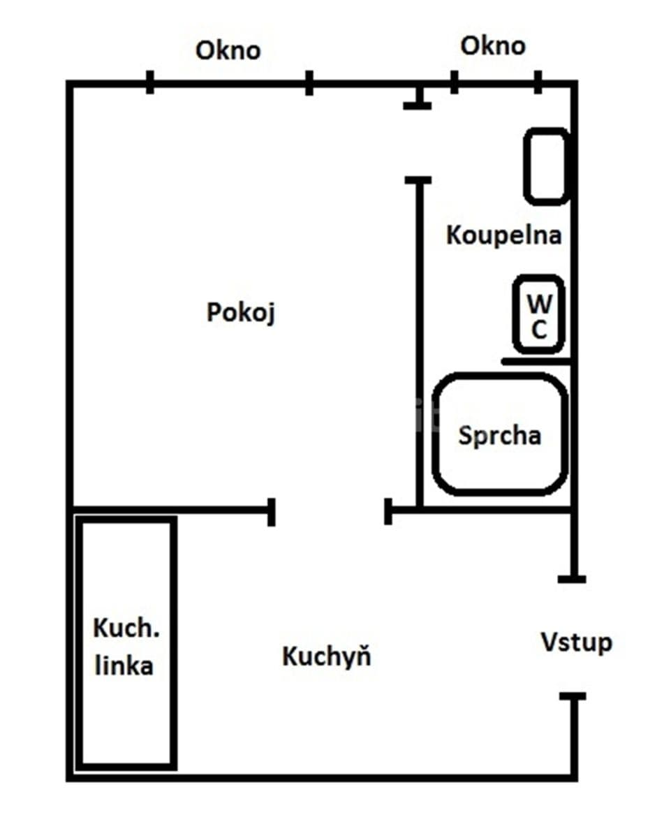 1 bedroom flat to rent, 28 m², Jankovcova, Teplice, Ústecký Region 1 bedroom flat to rent, 28 m², Jankovcova, Teplice, Ústecký Region