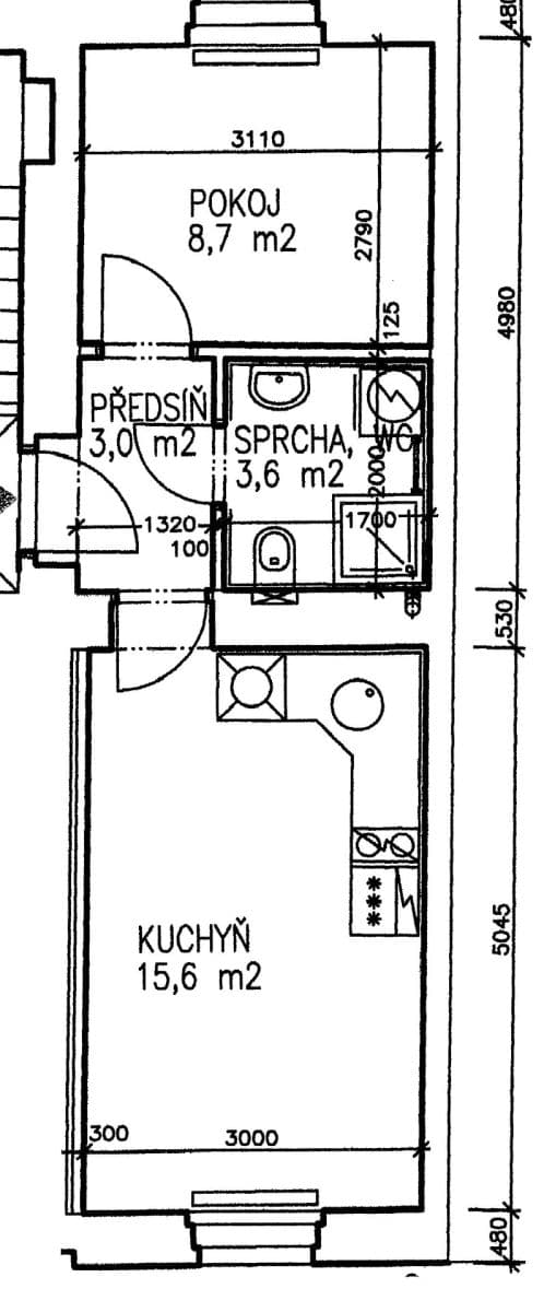 1 bedroom with open-plan kitchen flat to rent, 31 m², Štítného, Prague, Prague 1 bedroom with open-plan kitchen flat to rent, 31 m², Štítného, Prague, Prague