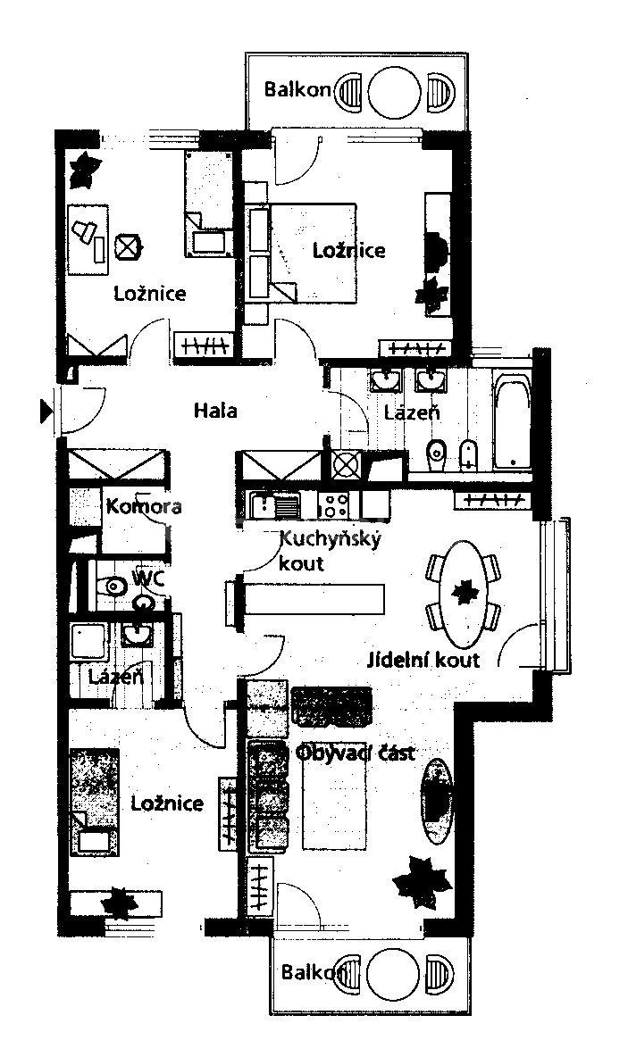 3 bedroom with open-plan kitchen flat to rent, 141 m², Naardenská, Prague, Prague
