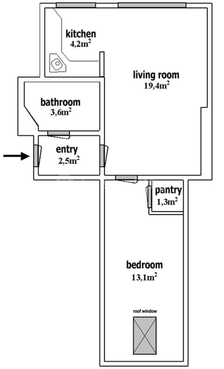 1 bedroom with open-plan kitchen flat to rent, 45 m², V lesíčku, Prague, Prague 1 bedroom with open-plan kitchen flat to rent, 45 m², V lesíčku, Prague, Prague
