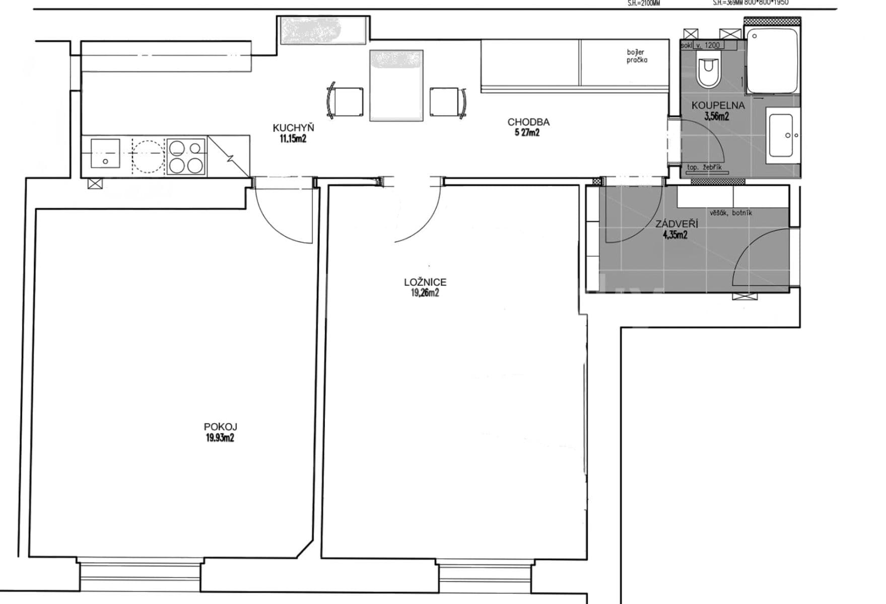 2 bedroom flat to rent, 65 m², Šimáčkova, Prague, Prague 2 bedroom flat to rent, 65 m², Šimáčkova, Prague, Prague
