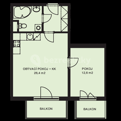 1 bedroom with open-plan kitchen flat to rent, 50 m², Kamelova, Prague, Prague 1 bedroom with open-plan kitchen flat to rent, 50 m², Kamelova, Prague, Prague