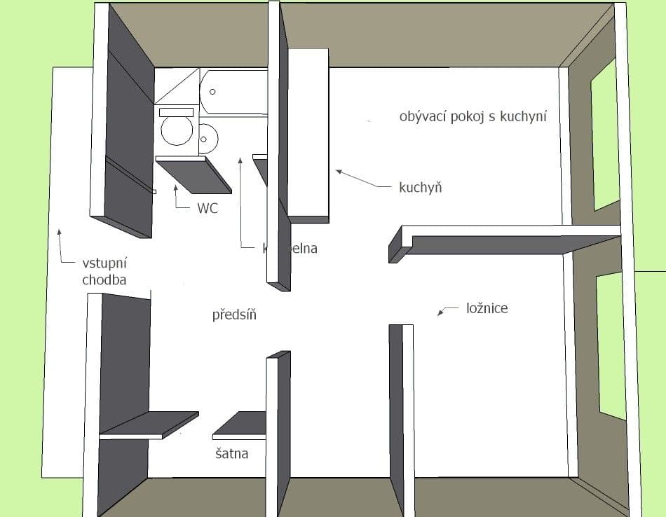 1 bedroom with open-plan kitchen flat to rent, 41 m², Makovského, Prague, Prague 1 bedroom with open-plan kitchen flat to rent, 41 m², Makovského, Prague, Prague