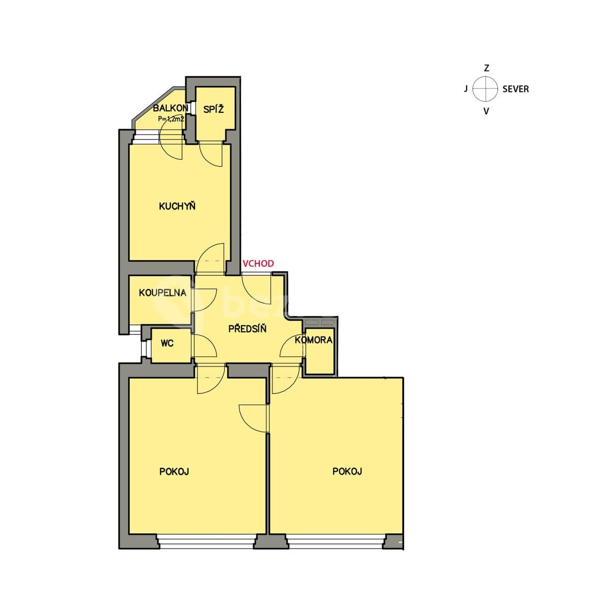 2 bedroom flat to rent, 73 m², Smetanovo nábřeží, Hradec Králové, Královéhradecký Region 2 bedroom flat to rent, 73 m², Smetanovo nábřeží, Hradec Králové, Královéhradecký Region