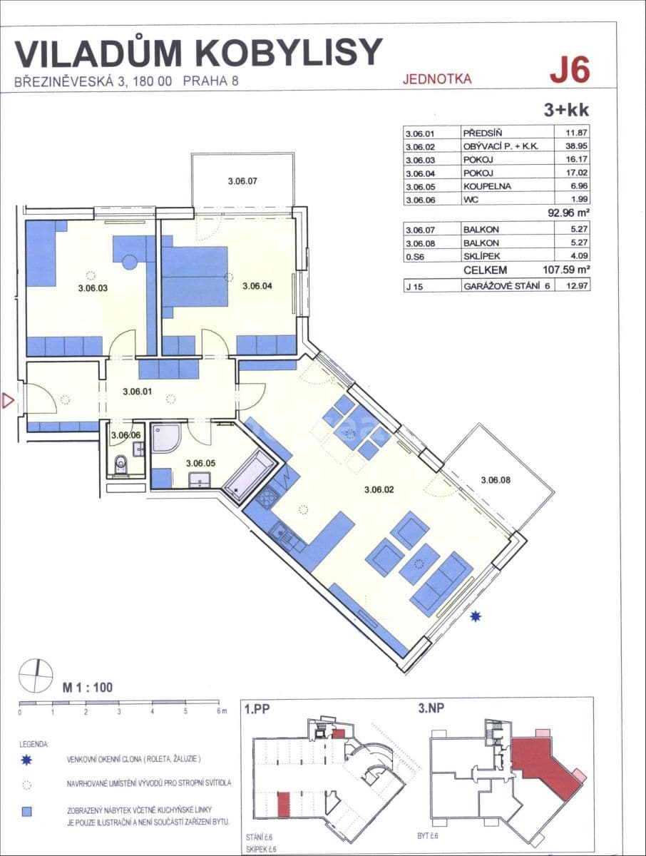 2 bedroom with open-plan kitchen flat to rent, 93 m², Březiněveská, Prague, Prague 2 bedroom with open-plan kitchen flat to rent, 93 m², Březiněveská, Prague, Prague