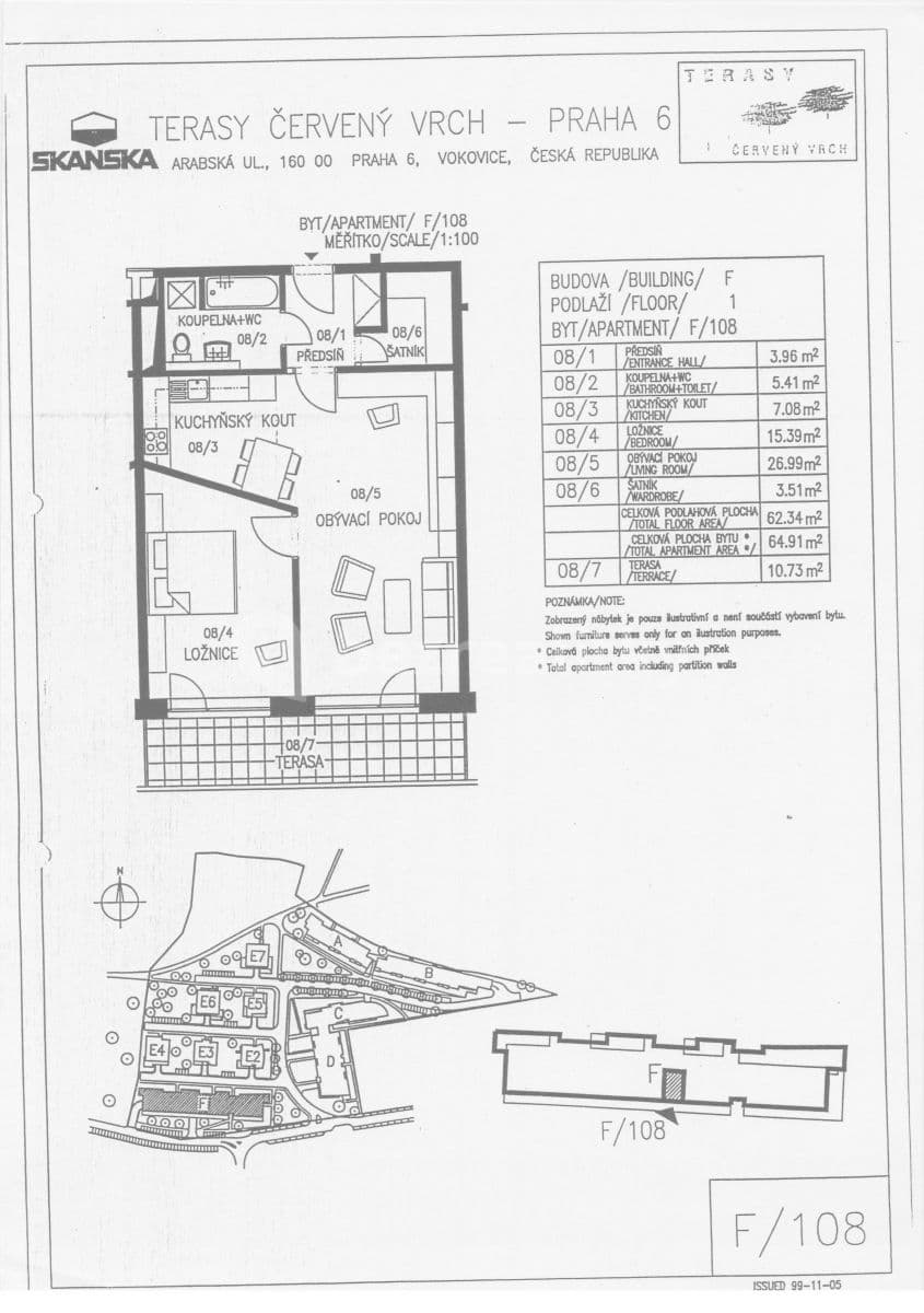 1 bedroom with open-plan kitchen flat to rent, 65 m², Irská, Prague, Prague 1 bedroom with open-plan kitchen flat to rent, 65 m², Irská, Prague, Prague