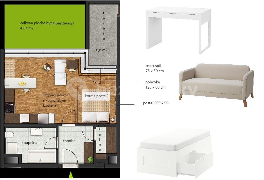 Small studio flat to rent, 43 m², Na Hřebenkách, Prague, Prague Small studio flat to rent, 43 m², Na Hřebenkách, Prague, Prague