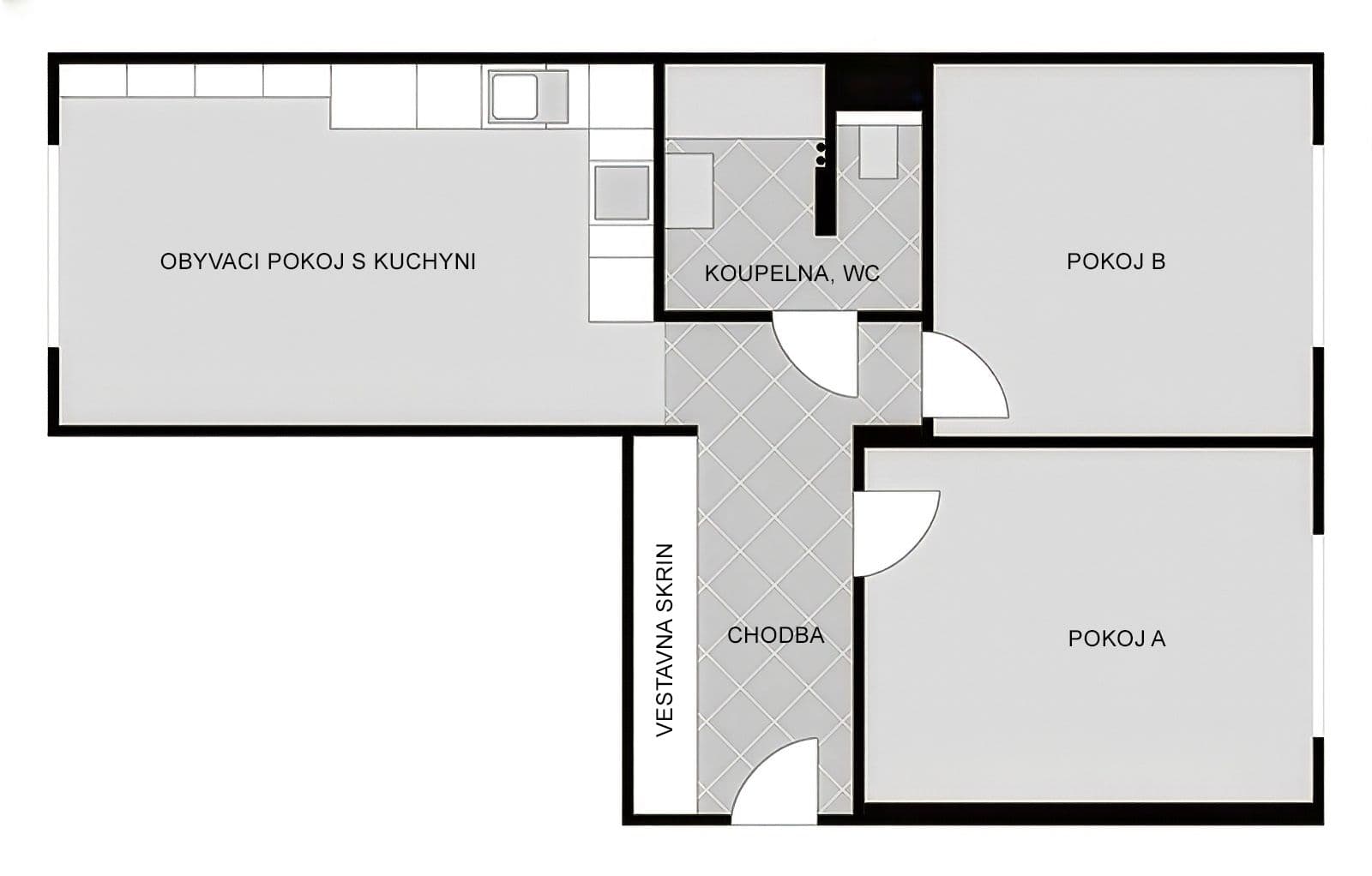 2 bedroom with open-plan kitchen flat to rent, 62 m², Jakutská, Prague, Prague 2 bedroom with open-plan kitchen flat to rent, 62 m², Jakutská, Prague, Prague