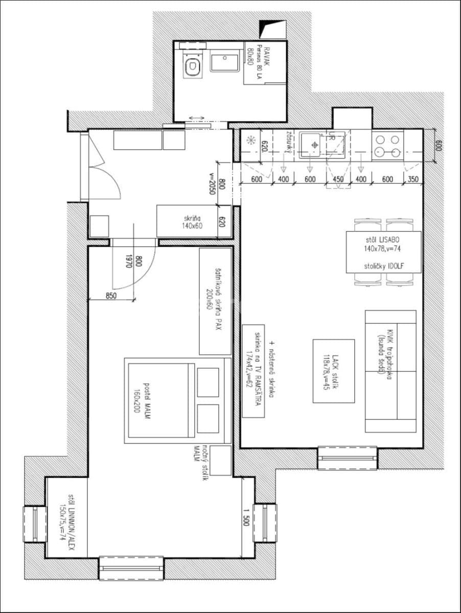 1 bedroom with open-plan kitchen flat to rent, 49 m², Březinova, Prague, Prague 1 bedroom with open-plan kitchen flat to rent, 49 m², Březinova, Prague, Prague