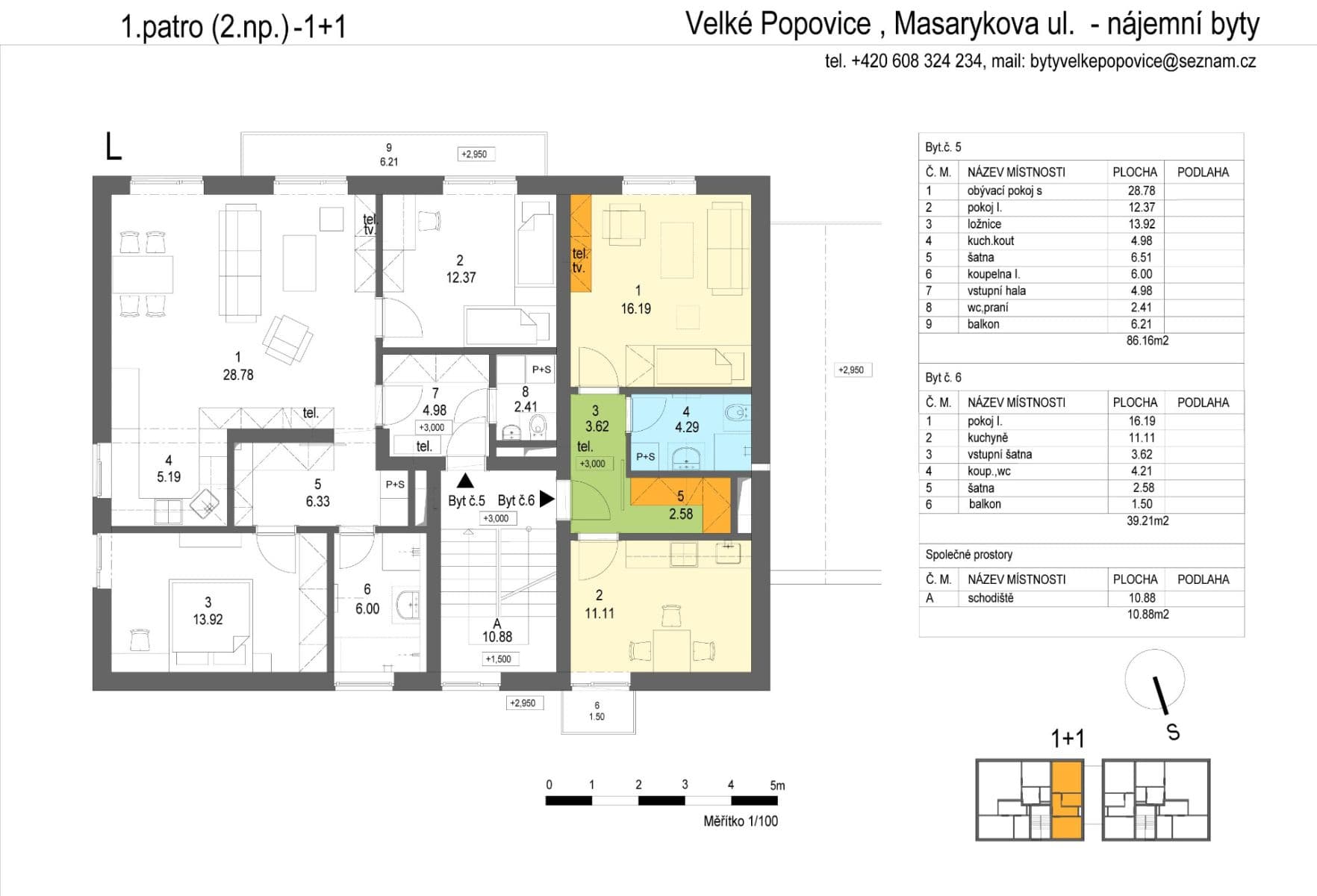 1 bedroom with open-plan kitchen flat to rent, 39 m², Masarykova, Velké Popovice, Středočeský Region 1 bedroom with open-plan kitchen flat to rent, 39 m², Masarykova, Velké Popovice, Středočeský Region