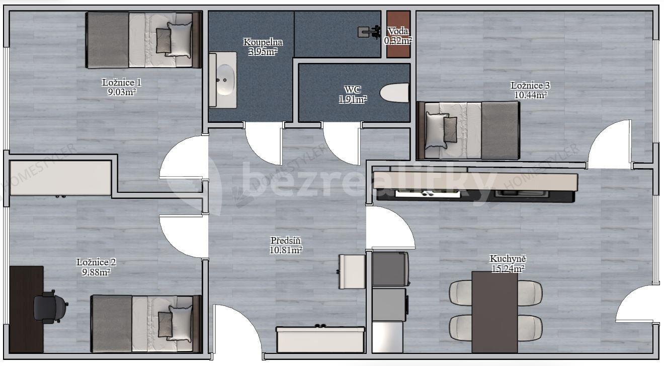 3 bedroom flat to rent, 70 m², Hurbanova, Prague, Prague