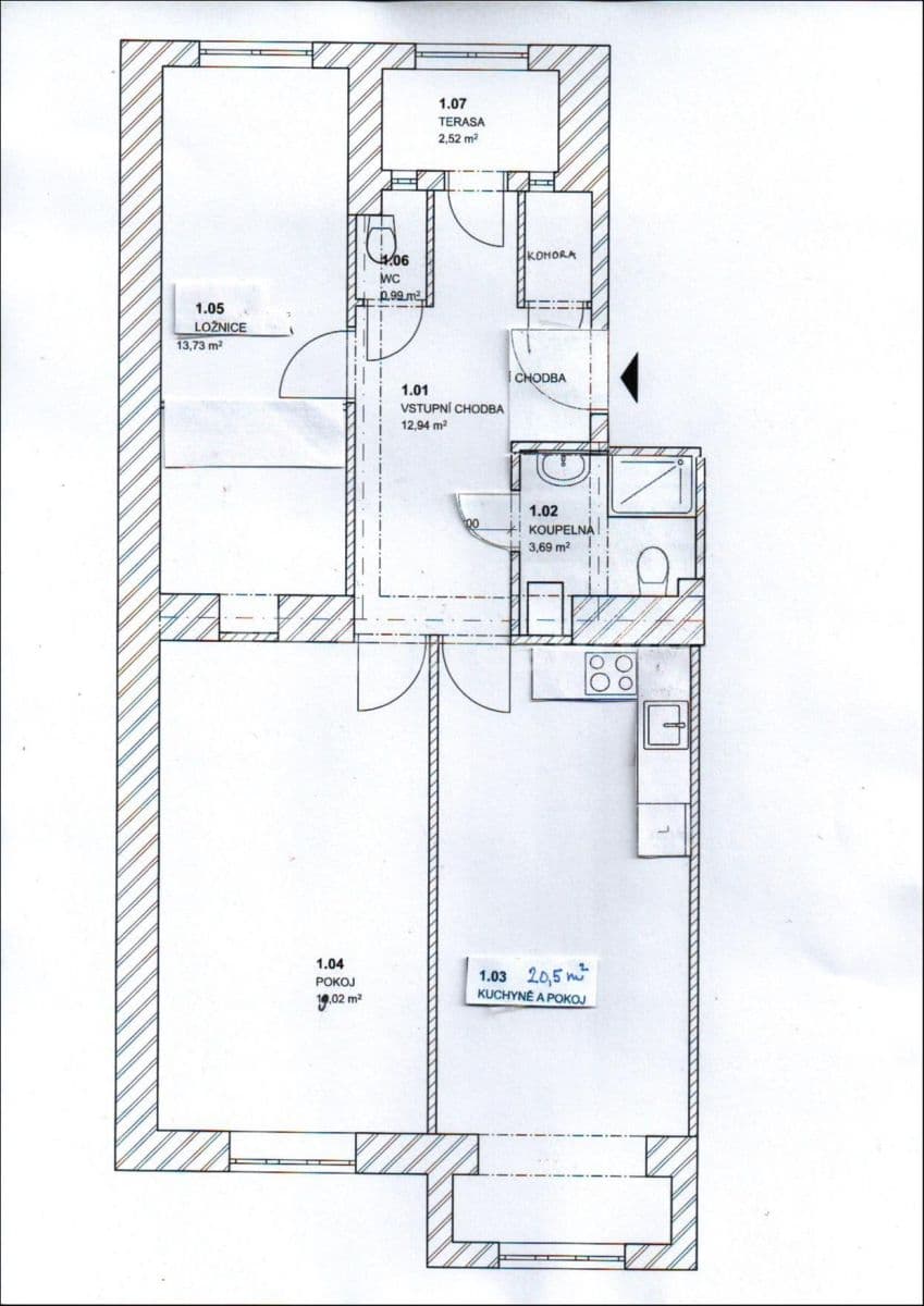 2 bedroom with open-plan kitchen flat to rent, 72 m², Nad Závěrkou, Prague, Prague 2 bedroom with open-plan kitchen flat to rent, 72 m², Nad Závěrkou, Prague, Prague
