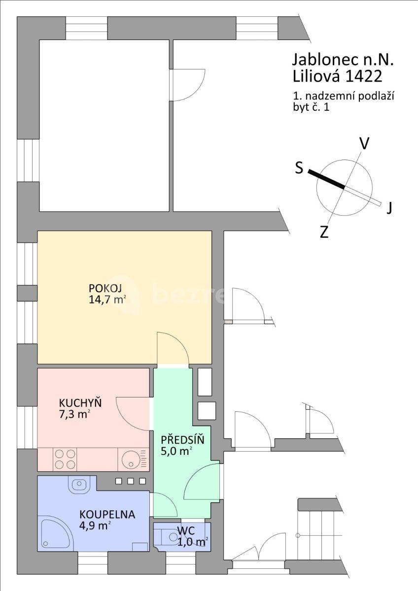 1 bedroom flat to rent, 33 m², Liliová, Jablonec nad Nisou, Liberecký Region