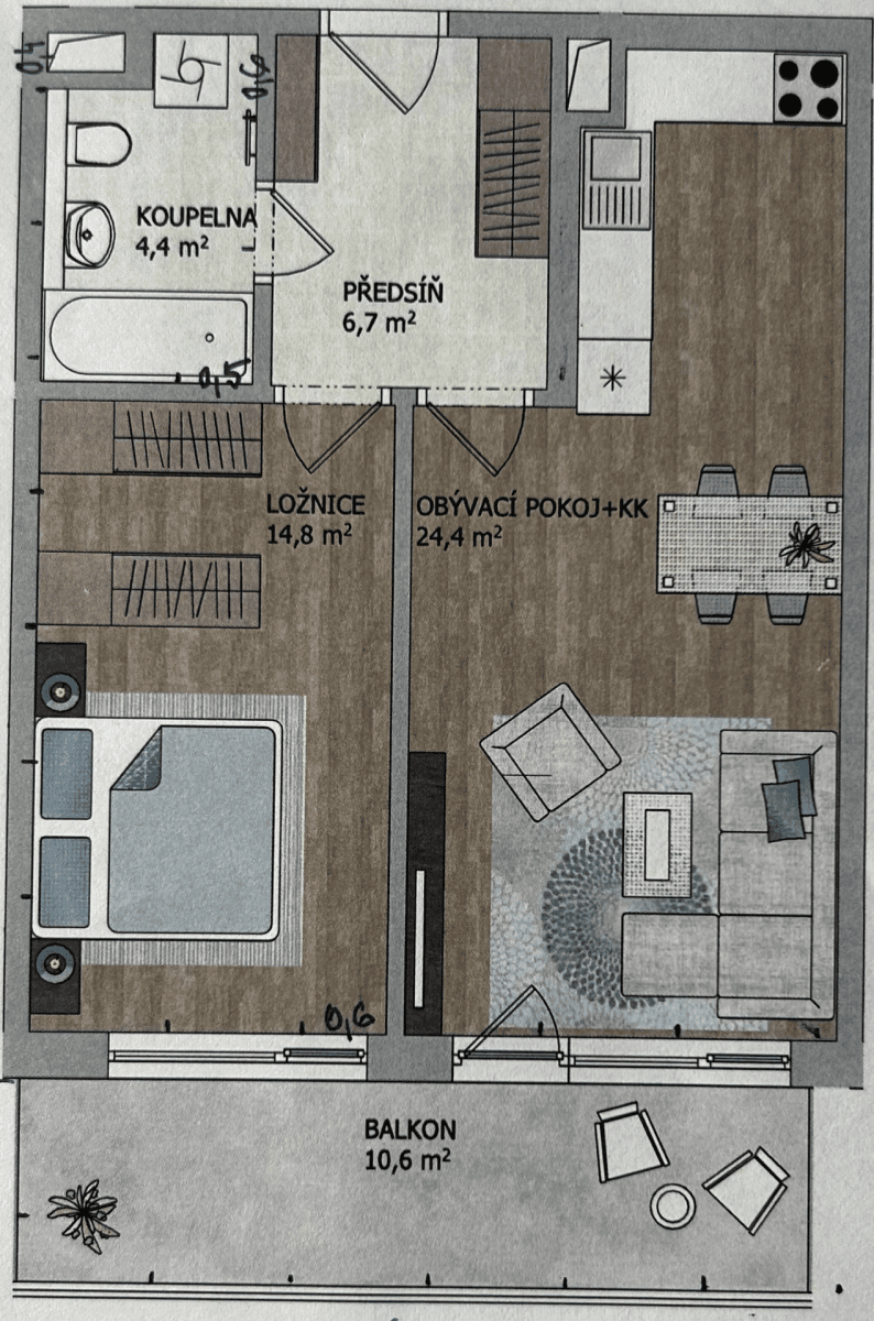 1 bedroom with open-plan kitchen flat to rent, 65 m², Granitova, Prague, Prague 1 bedroom with open-plan kitchen flat to rent, 65 m², Granitova, Prague, Prague