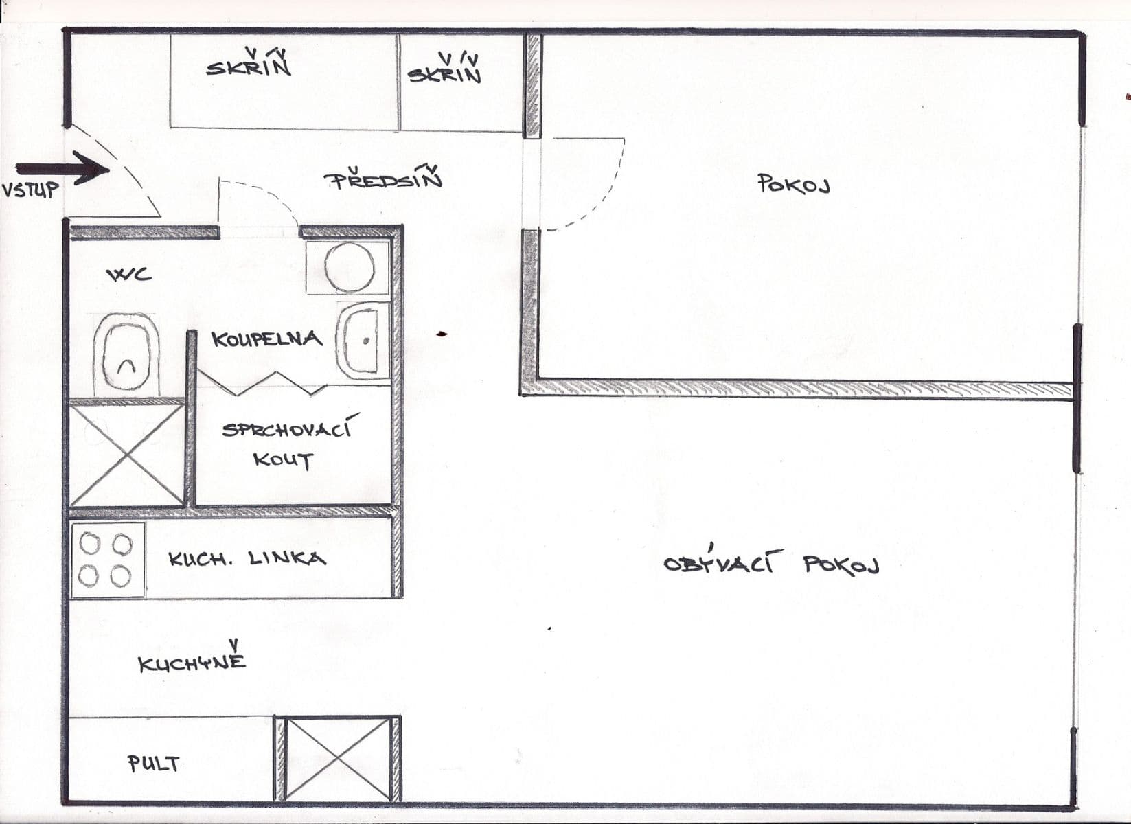 1 bedroom with open-plan kitchen flat to rent, 43 m², Pavlíkova, Prague, Prague 1 bedroom with open-plan kitchen flat to rent, 43 m², Pavlíkova, Prague, Prague