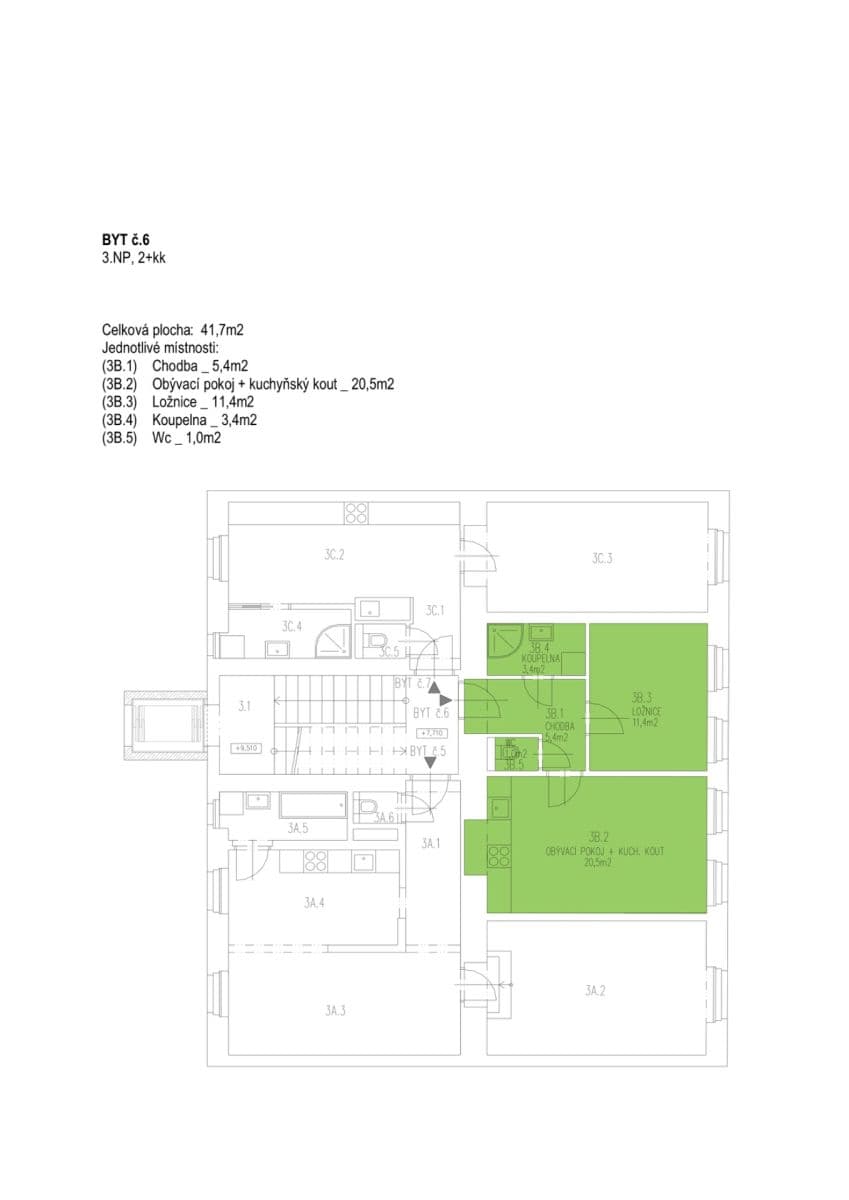 1 bedroom with open-plan kitchen flat to rent, 41 m², Bořivojova, Prague, Prague 1 bedroom with open-plan kitchen flat to rent, 41 m², Bořivojova, Prague, Prague