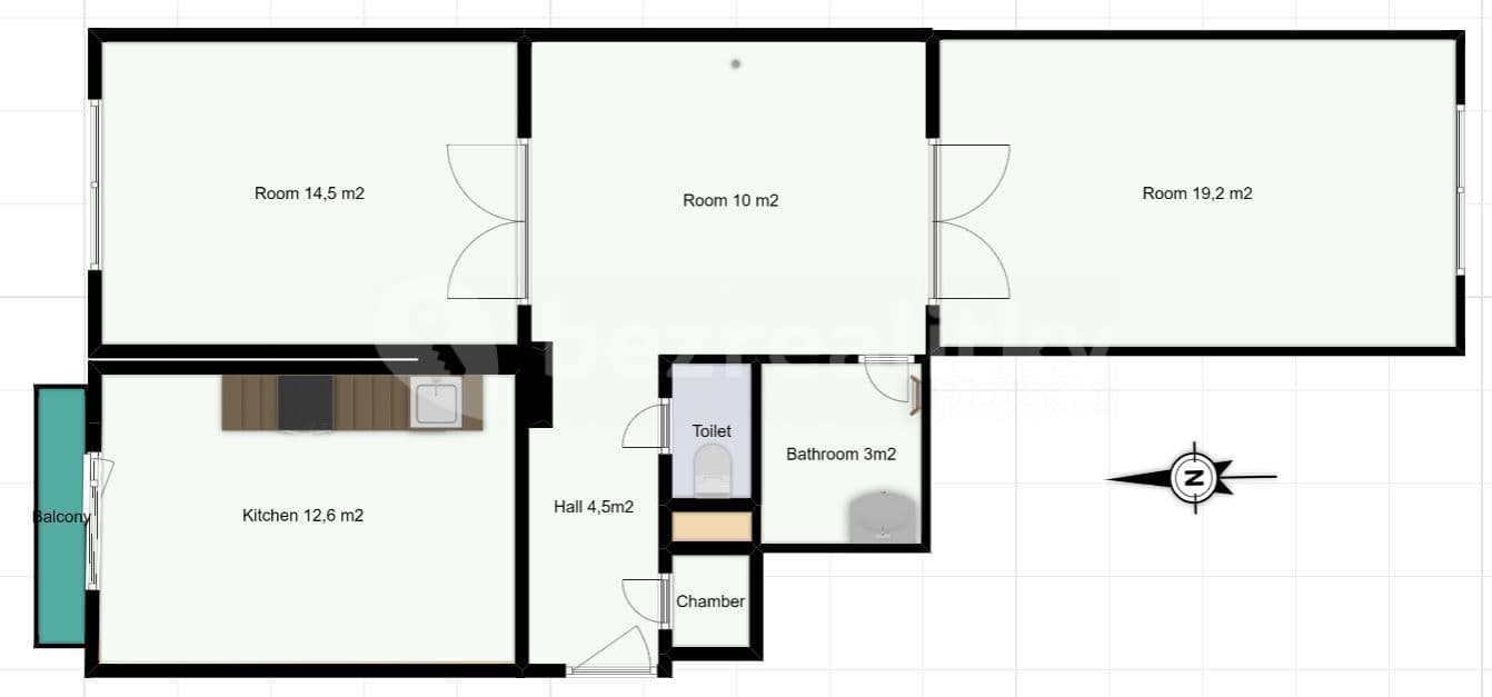 2 bedroom flat to rent, 72 m², Vinohradská, Prague, Prague 2 bedroom flat to rent, 72 m², Vinohradská, Prague, Prague