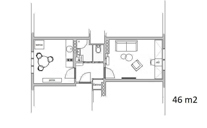 1 bedroom flat to rent, 46 m², Na Nivách, Prague, Prague 1 bedroom flat to rent, 46 m², Na Nivách, Prague, Prague