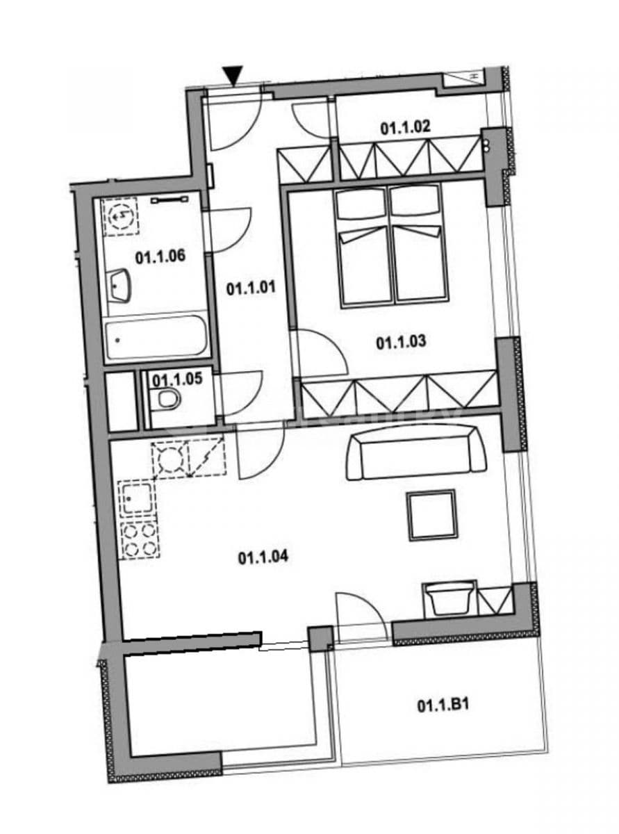1 bedroom with open-plan kitchen flat to rent, 58 m², Laudonova, Prague, Prague 1 bedroom with open-plan kitchen flat to rent, 58 m², Laudonova, Prague, Prague