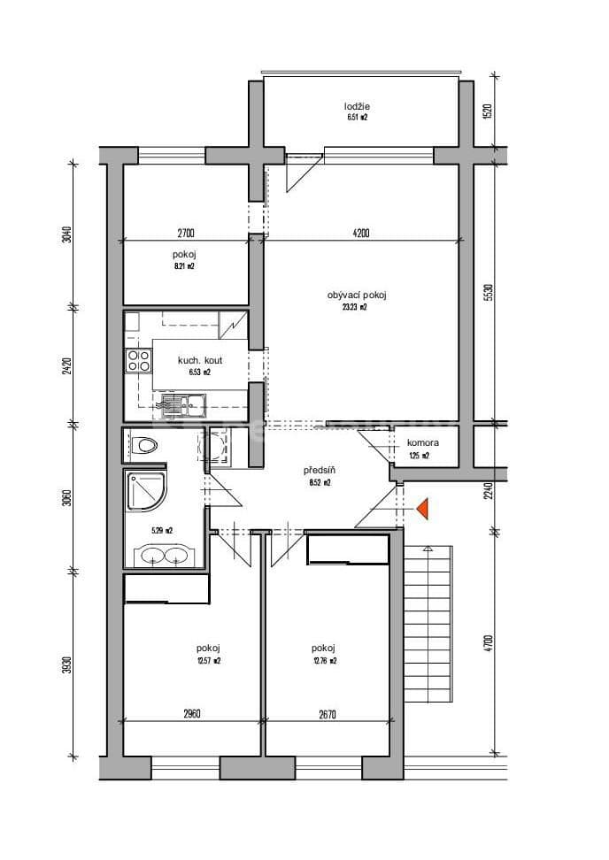 3 bedroom with open-plan kitchen flat to rent, 80 m², Pod Fialkou, Prague, Prague 3 bedroom with open-plan kitchen flat to rent, 80 m², Pod Fialkou, Prague, Prague