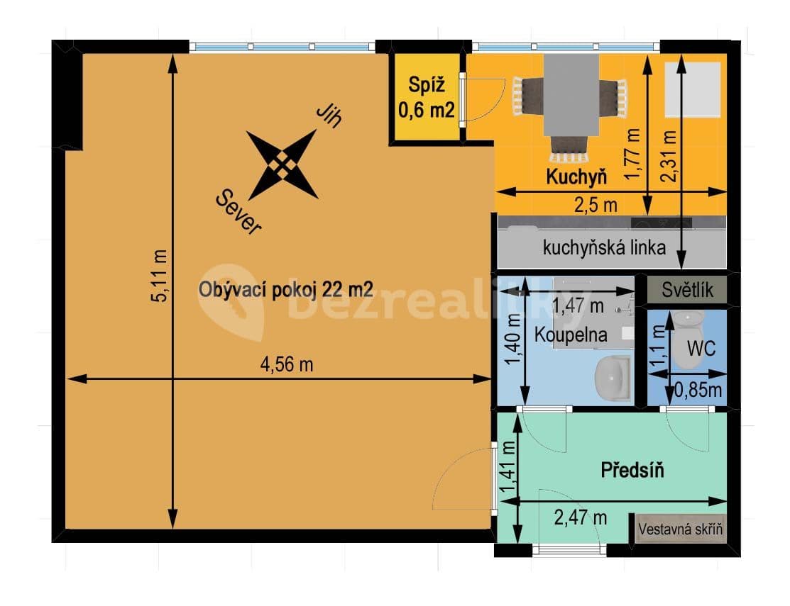 1 bedroom flat to rent, 32 m², Tyršova, Kolín, Středočeský Region 1 bedroom flat to rent, 32 m², Tyršova, Kolín, Středočeský Region