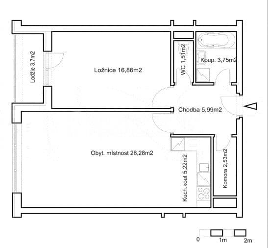 1 bedroom with open-plan kitchen flat to rent, 62 m², Nová kolonie, Prague, Prague 1 bedroom with open-plan kitchen flat to rent, 62 m², Nová kolonie, Prague, Prague