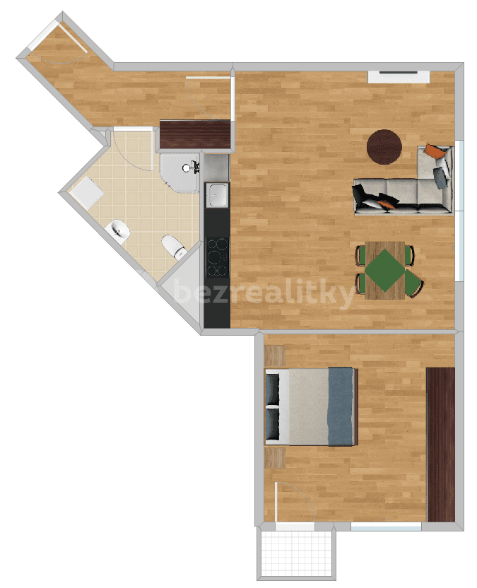 1 bedroom with open-plan kitchen flat to rent, 62 m², Kytínská, Prague, Prague