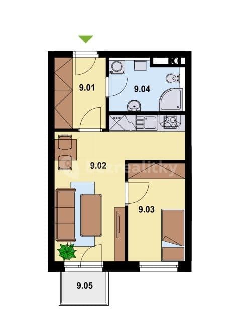 1 bedroom with open-plan kitchen flat to rent, 39 m², Želetická, Prague, Prague